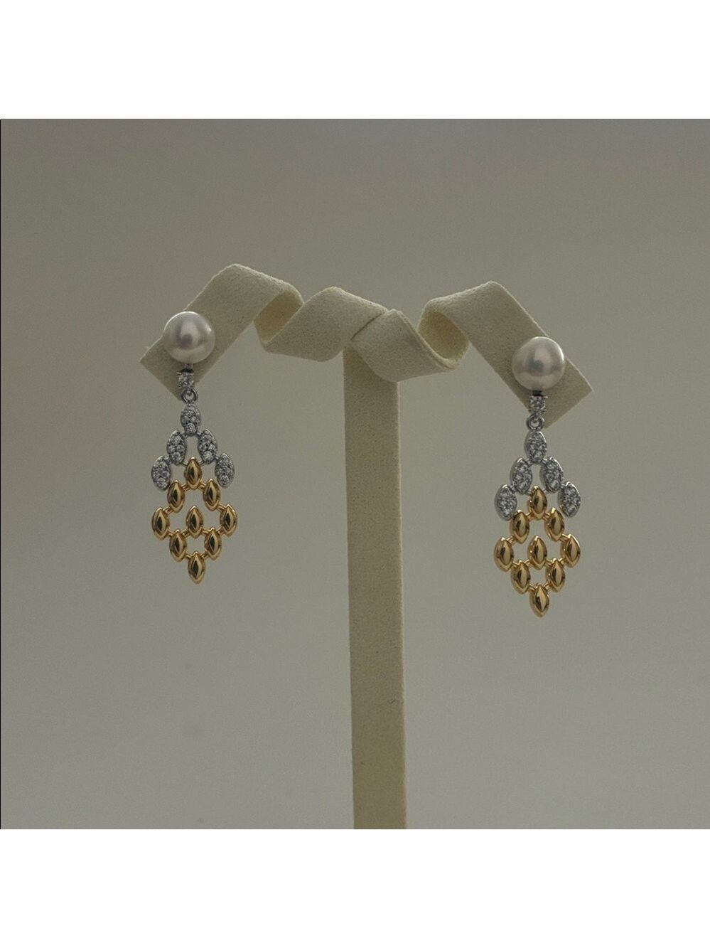 Pearl Tassel Earrings | Sterling Silver Posts | Holiday Elegant Gift for Her
